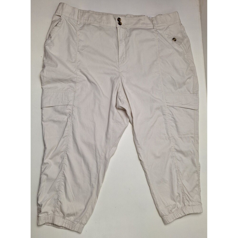 Sonoma Mid Rise Cargo Capri Pants Sahara Wind Ivory - Women's 24W NWT!